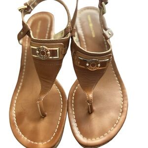 Tommy Hilfiger Women's Brown Wedge Sandals with Ankle Strap